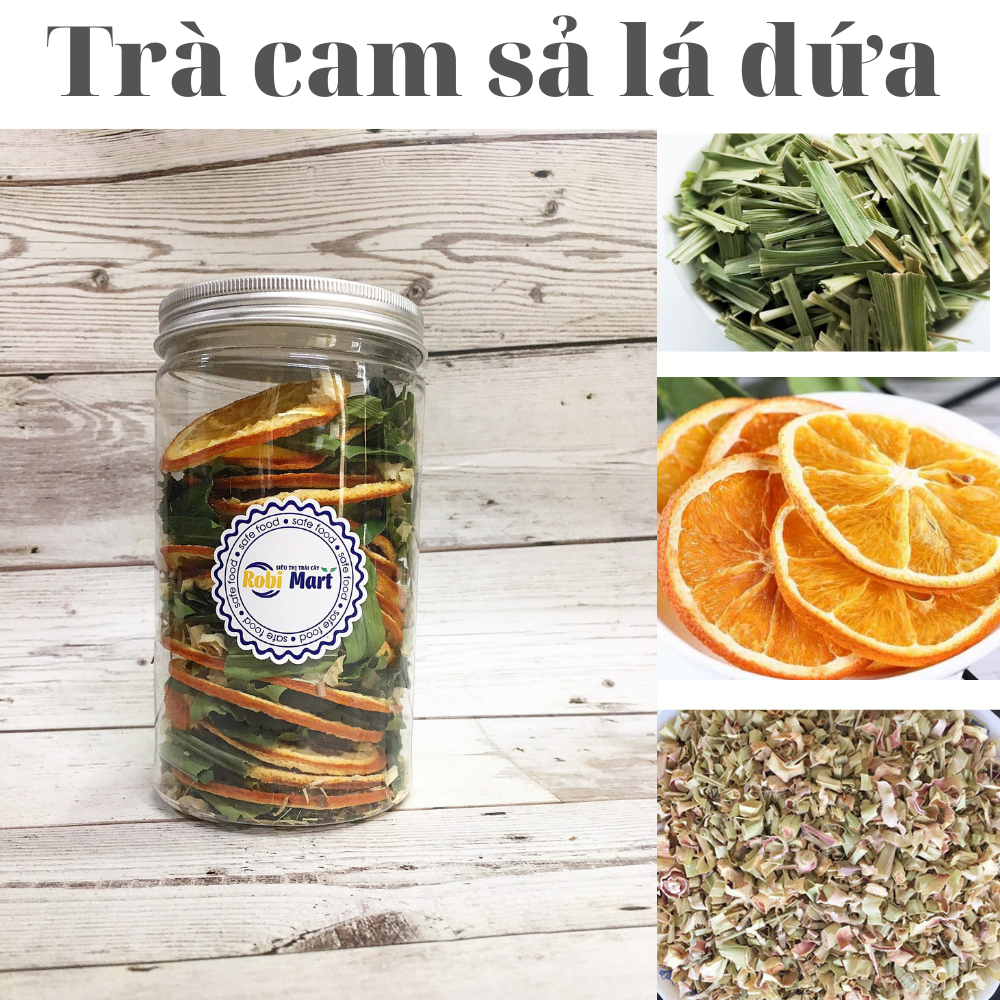 Trà cam sả lá dứa - Detox cam sả lá dứa đẹp da, thah lọc cơ thể, giảm cân - 110g/hộp
