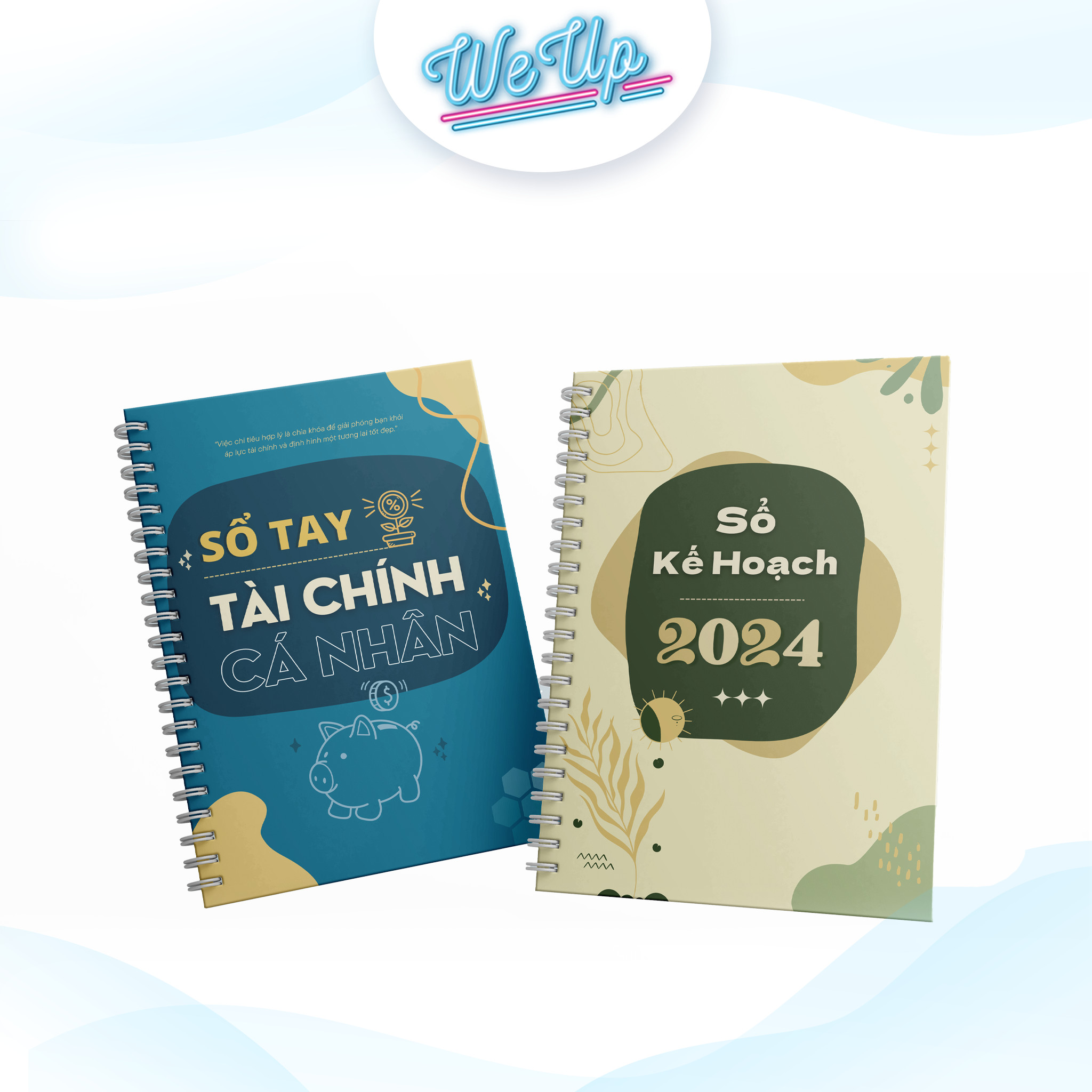 Combo sổ kế hoạch: Sổ kế hoạch 2024 và Sổ ghi chép tài chính cá nhân