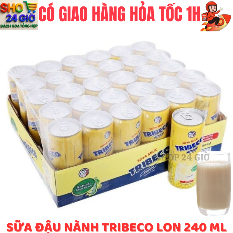 [ CHỈ GIAO ĐƠN HỎA TỐC Ở HCM ] TRIBECO Sữa Đậu Nành Thùng 30 Lon 240 ml