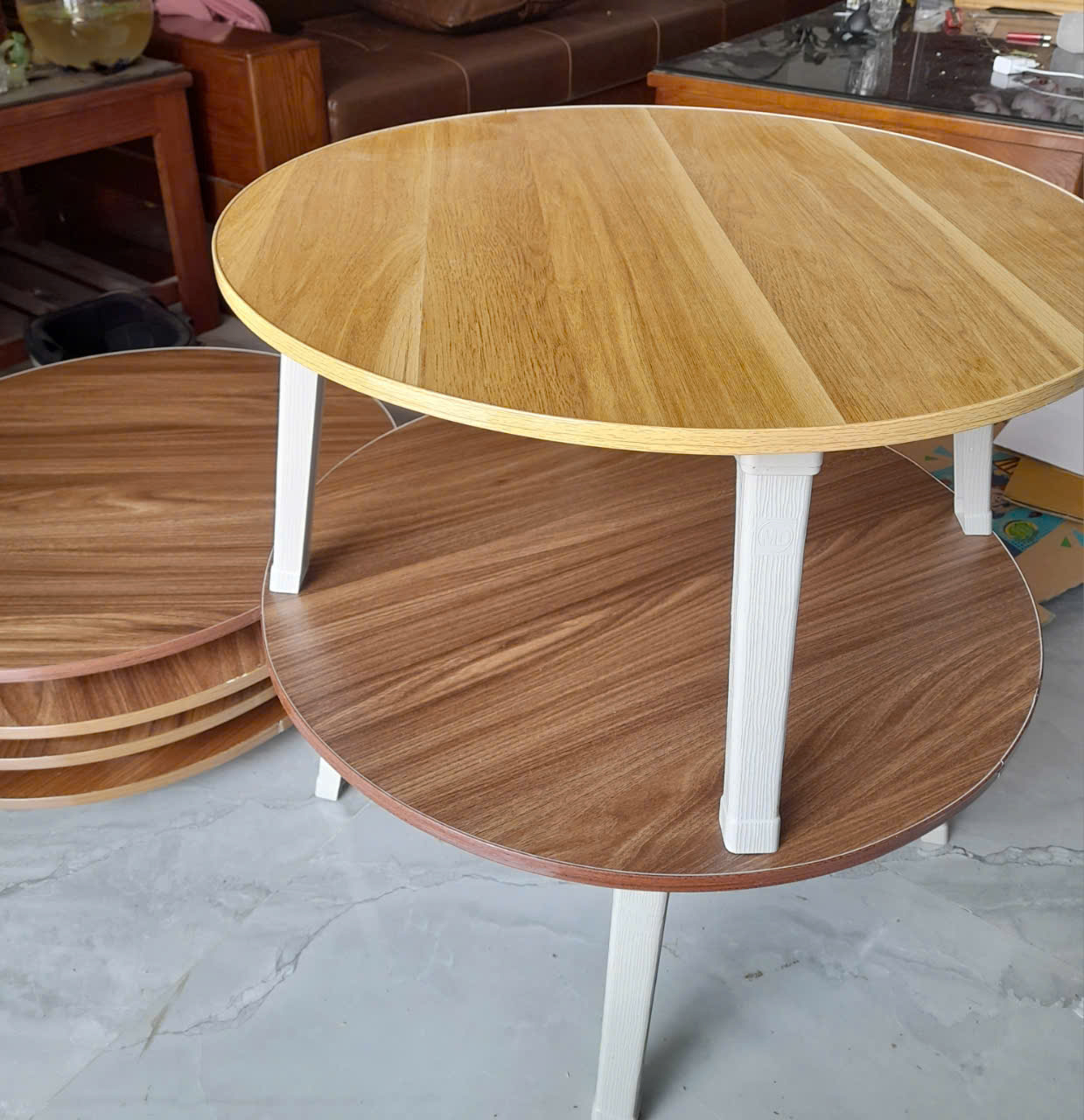 Bàn tròn gấp gọn ngồi bệt tiện lợi, rễ dàng di chuyển bàn vân gỗ,bàn tròn ngồi bệt