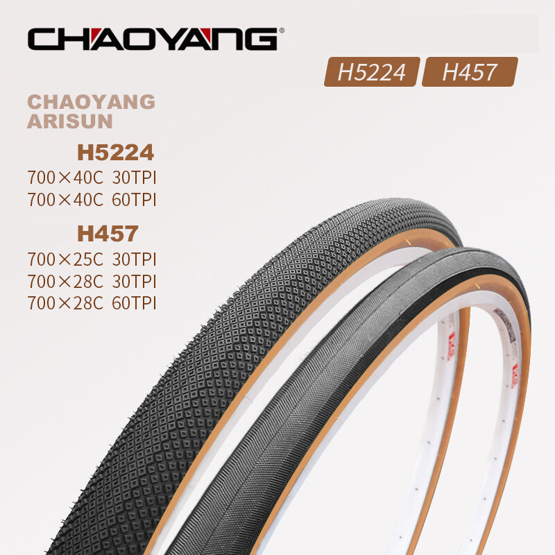 【COD ChaoYang Lốp Xe Đạp Lốp Xe Đạp Viền Vàng Cổ Điển Dòng 700 * 25C 28C 40C Lốp Đường Trường 700C Phụ Kiện Xe Đạp H457 H5224 Vành Màu Vàng Cổ Điển