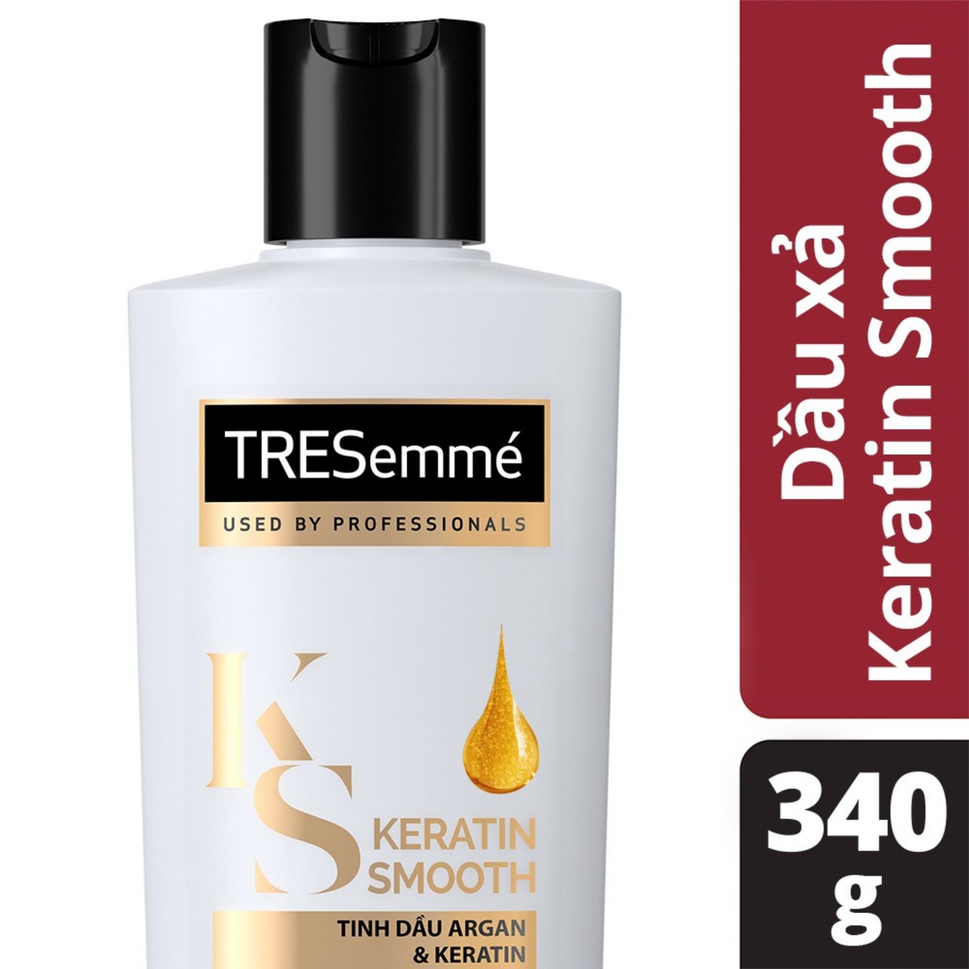 Dầu xả Tresemme Keratin Smooth tinh dầu Argan và Keratin vào nếp suôn mượt 340g