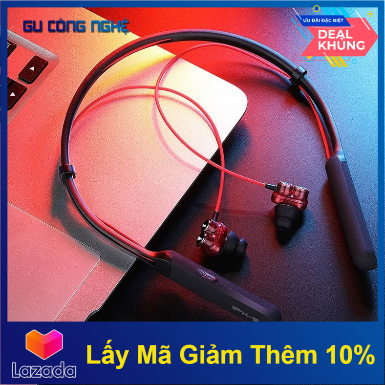 Tai nghe bluetooth plextone bx345 lõi kép v4.1 super bass có mic đàm thoại nghe nhạc trong 10h hifi -dc3566