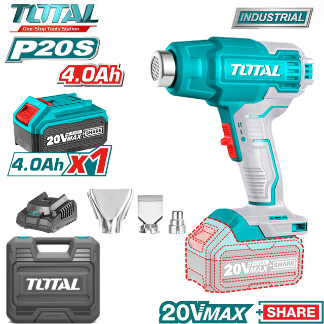 Máy khò nhiệt, máy thổi hơi nóng dùng pin 20v total tbli20025