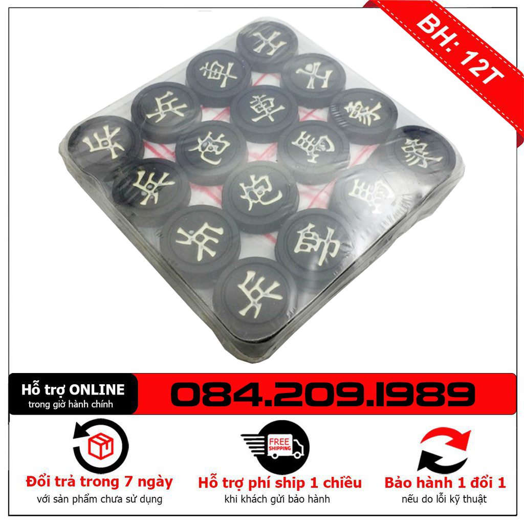Bộ cờ tướng nhỏ bằng nhựa tiện dụng - Bộ cờ tướng kèm bàn cờ cho người lớn và trẻ em