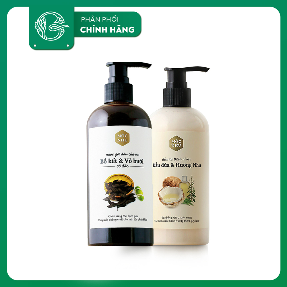 Bộ Gội & Dầu Xả Mộc Nhu Chăm Sóc Tóc Toàn Diện Từ Thảo Dược Thiên Nhiên 300ml x 2