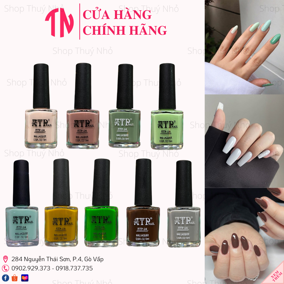 [BẢNG 1 SƠN MÀU][RẺ BẤT NGỜ] Sơn thường móng tay ATP ATP04 không cần hơ đèn 15ml dụng cụ làm móng tay chuyên nghiệp nail