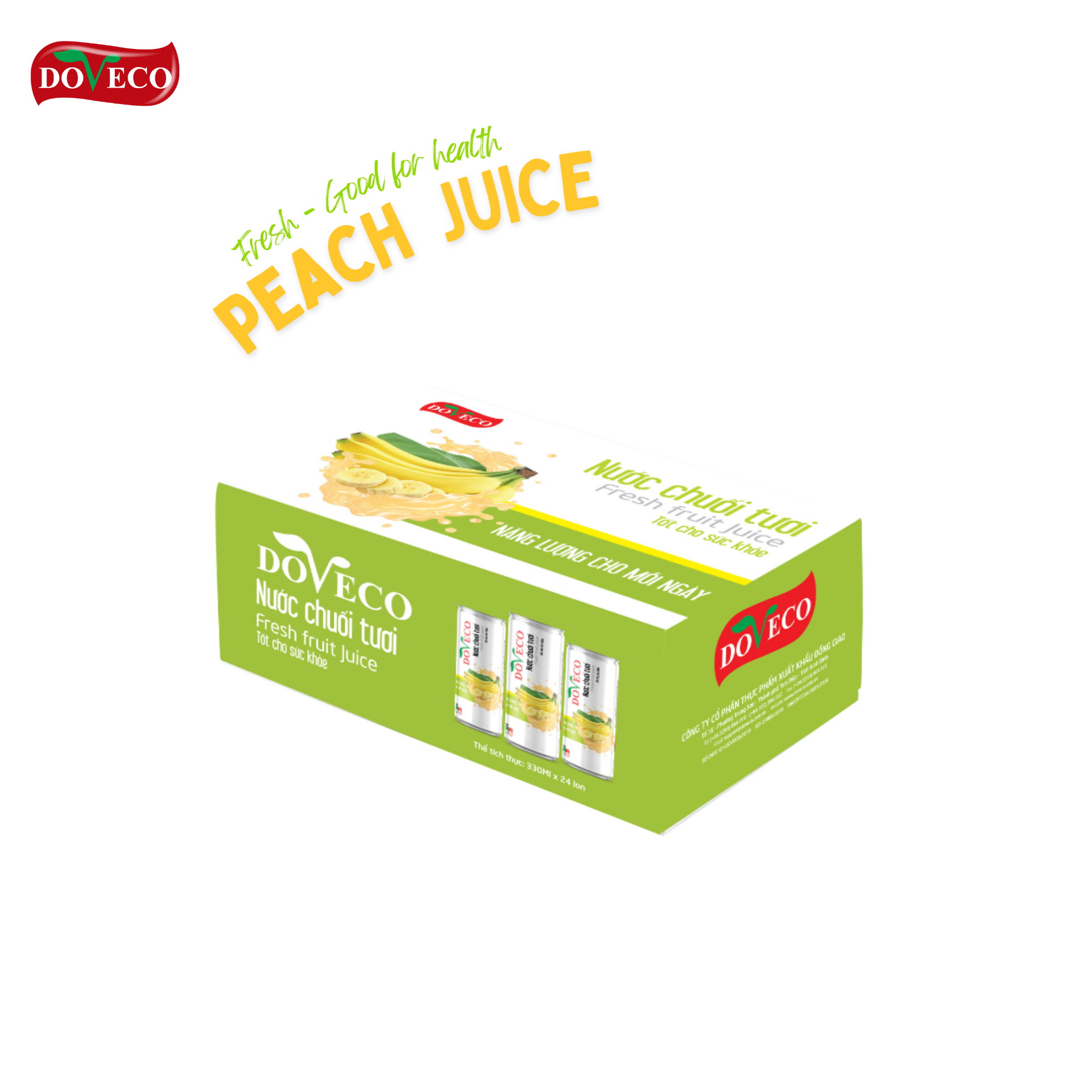 Nước ép chuối tươi - đồng giao doveco - thùng 24 lon 330ml