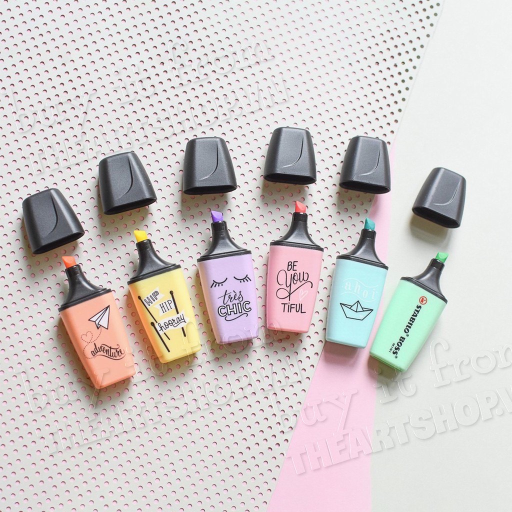 Bộ 6 bút dạ quang stabilo boss mini pastel hlp07