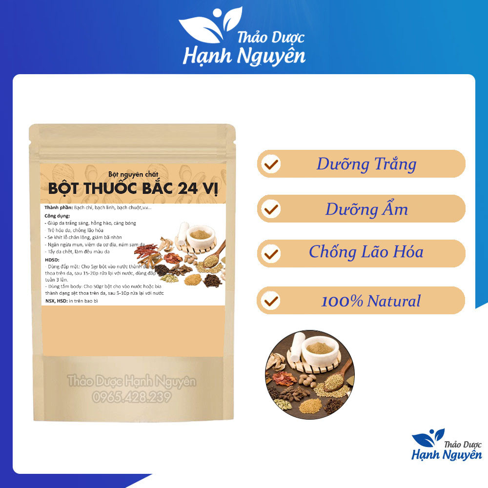 Bột thuốc bắc 24 vị nguyên chất 1kg - Thảo dược hạnh nguyên