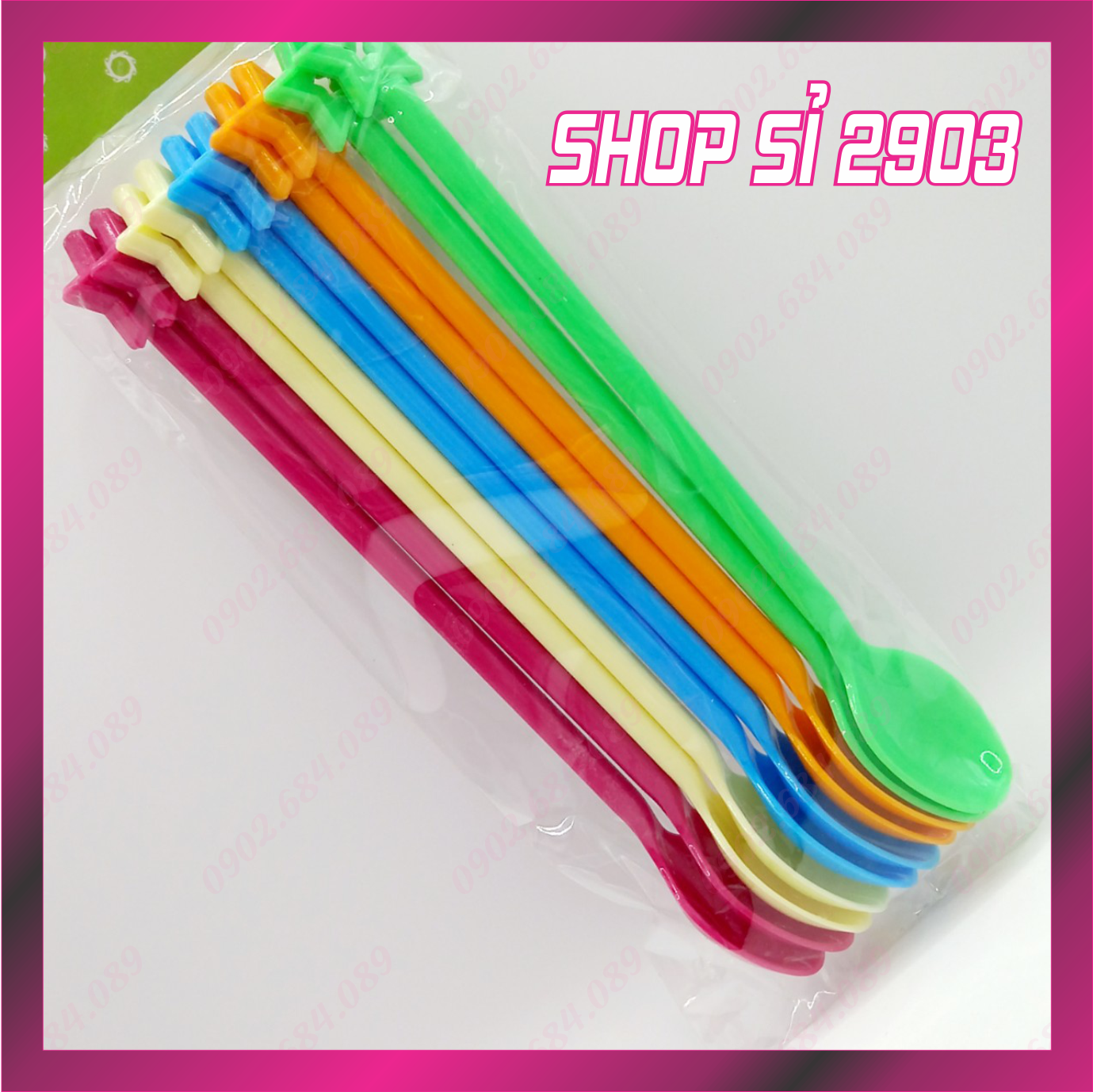 Lốc 10 muỗng nhựa 20 cm - Muỗng cafe dài