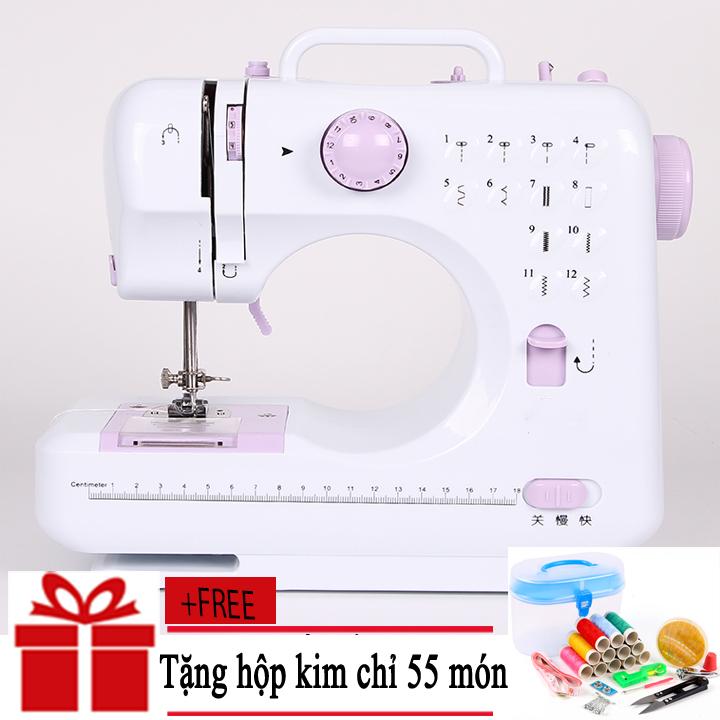 [ TẶNG HỘP KIM CHỈ 55 MÓN ] Máy may mini cao cấp 505A phiên bản 12 kiểu zigzag  -  Máy May Mini Đa Chức Năng, Máy May Gia Đình, Máy May 12 Kiểu Tiện Lợi