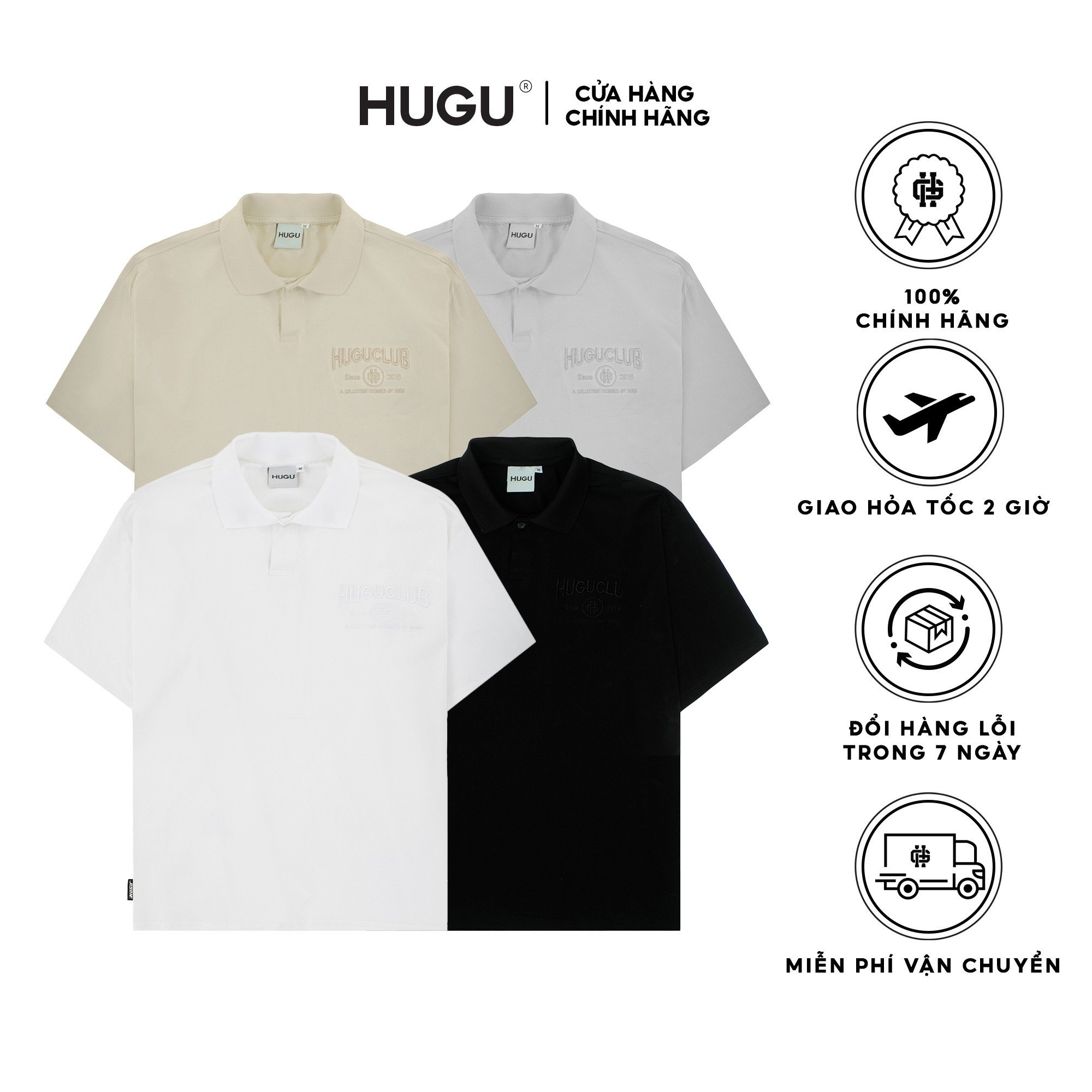 Áo thun polo nam trơn Basic Polo HUGU chất vải cao cấp thoáng mát