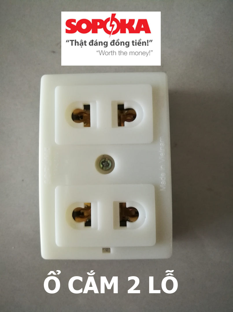 Ổ cắm 2 lỗ t30 sopoka