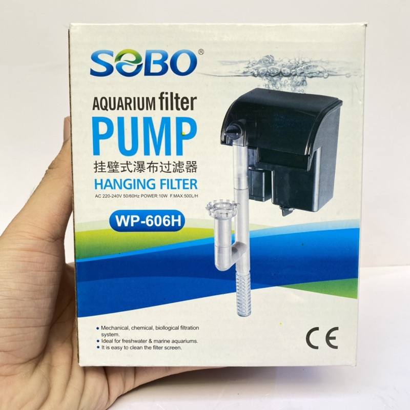 Máy lọc thác hồ cá sobo wp 606h - bộ lọc treo dành cho hồ cá mini 30-40cm