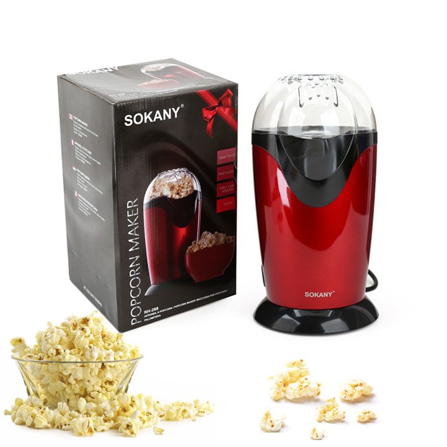 Máy làm bắp rang bơ sokany rh-288 - dg-2302. máy làm bỏng ngô tại nhà, thiết kế thông minh, nắp trong suốt dễ dàng quan sát quá trình làm bắp.