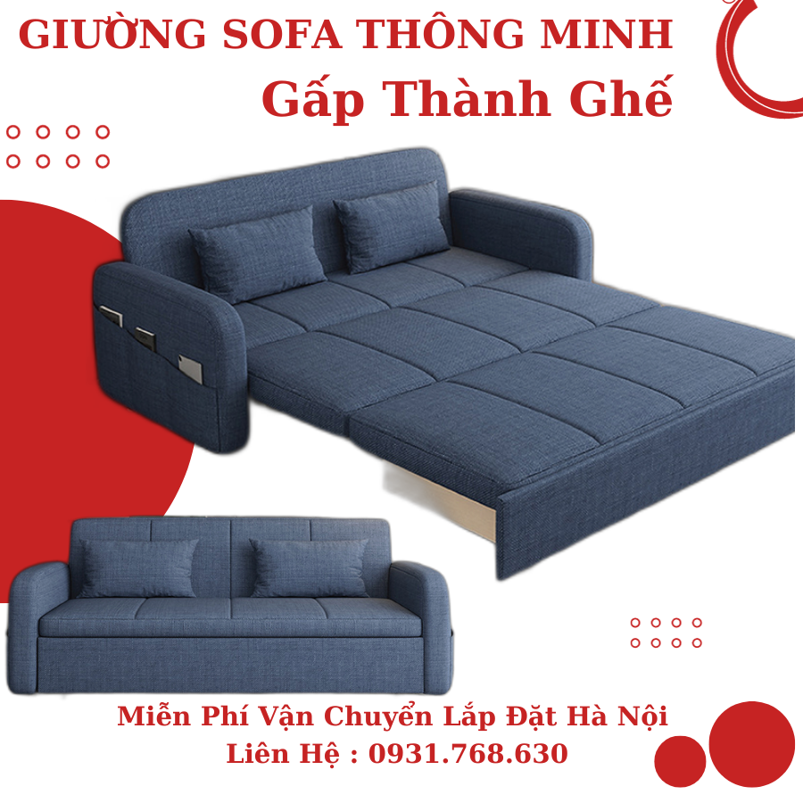 Ghế sofa giường thông minh gấp gọn,Giường sofa đa năng,Giường sofa gấp gọn, sofa giường kéo thông minh , kích thước Rộng 1,9 m x Dài 1,9m T267