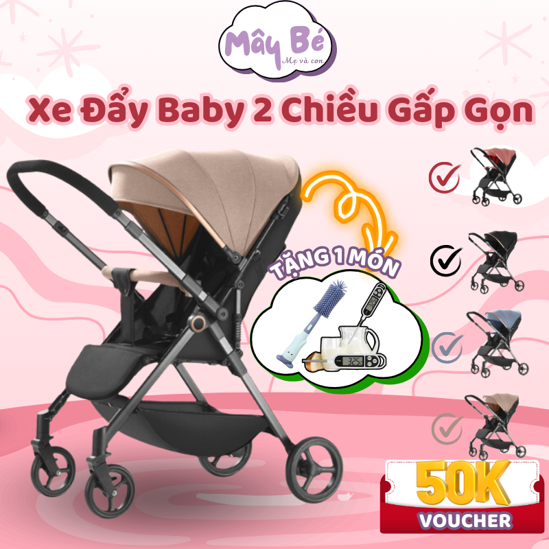 Xe đẩy gấp gọn cho bé, gấp siêu nhẹ, mang lên máy bay