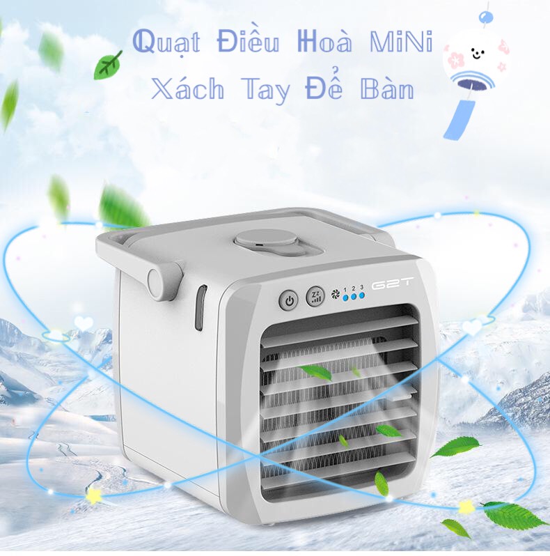 Quạt điều hòa mini xách tay để bàn g2t - quạt hơi nước mini điều hòa không khí mát lạnh
