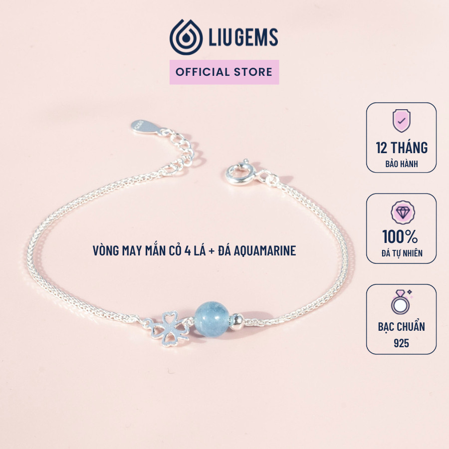 Lắc Tay Bạc Nữ 925 Liugems Charm Ngang Mix Đá Phong Thuỷ, Vòng Tay Tinh Tế, Thời Trang VB04