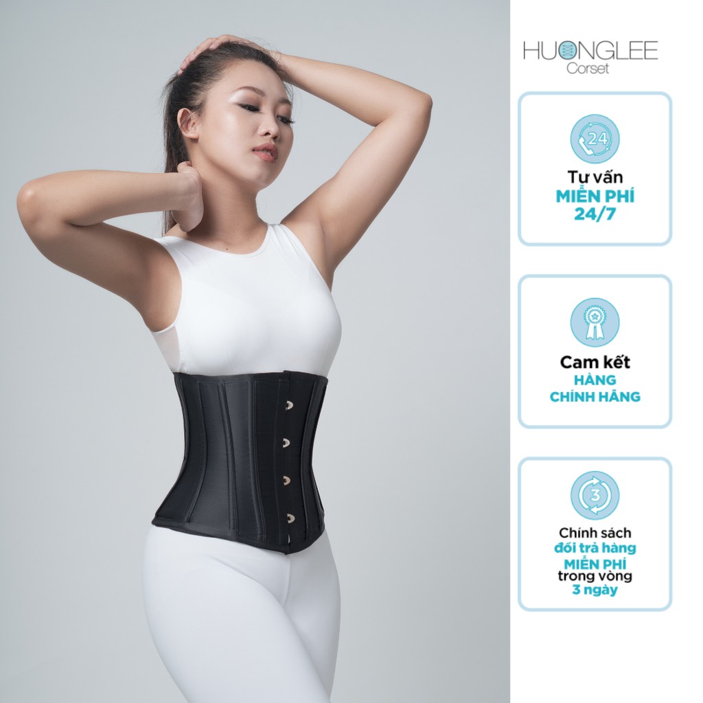 Đai gen nịt bụng corset 14 xương định hình chất liệu satin thời trang hỗ trợ giảm eo và mỡ bụng