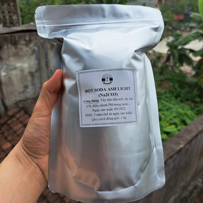 Combo 2 kg Bột soda baking tẩy rửa công nghiệp, đóng gói túi zip bạc