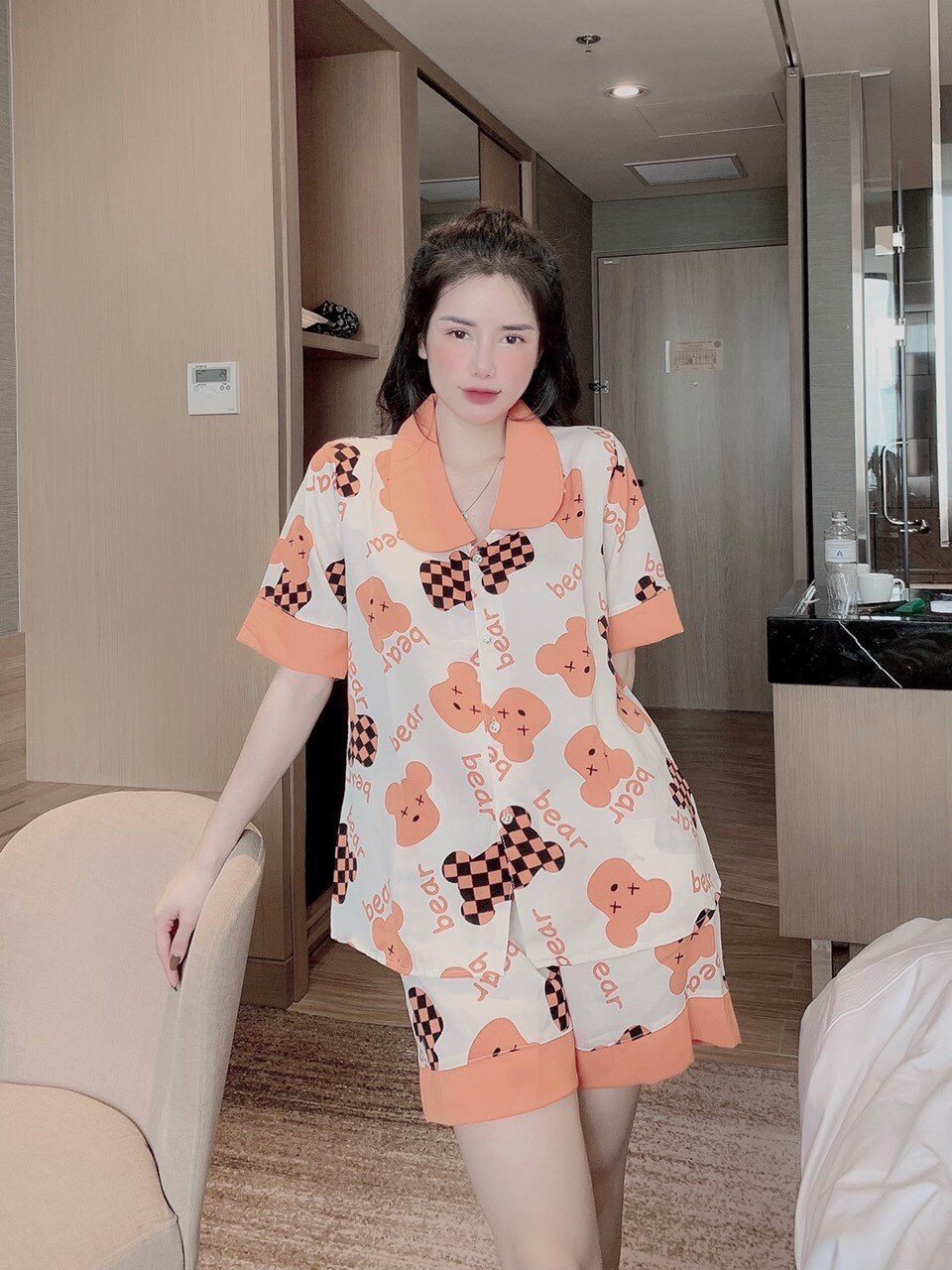 Bộ pizama tay cộc quần đùi chất Kete siêu xinh