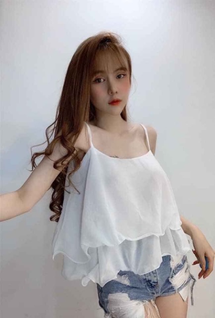 Áo nữ * áo kiểu voan hai dây voan tiểu thư