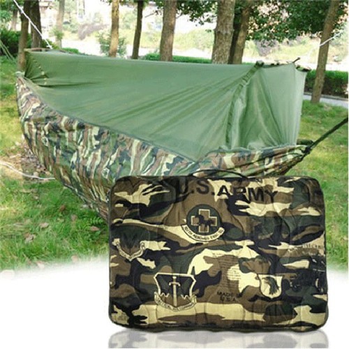 Võng Dù Du Lịch 2 Lớp Có Mùng Chống Muỗi Và Côn Trùng Màu Rằn Ri Kích Thước 2,2M