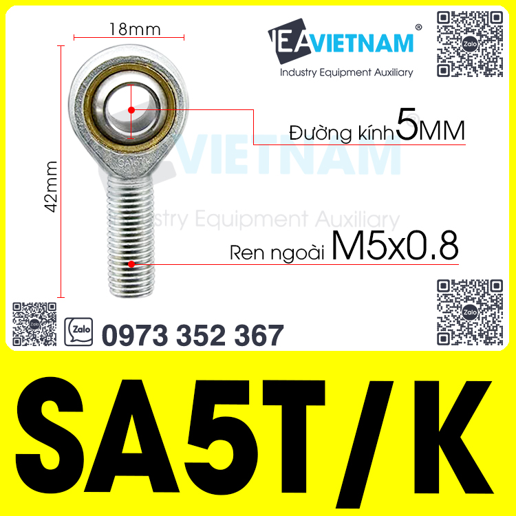 Vòng bi mắt trâu m5 5mm sa 5 t/k