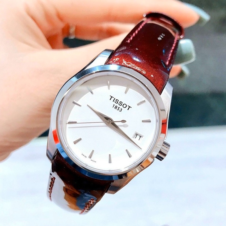 Đồng hồ nữ dây da ti$$ott ts003 size 32mm đồng hồ nữ mặt tròn chống nước đồng hồ nữ cao cấp