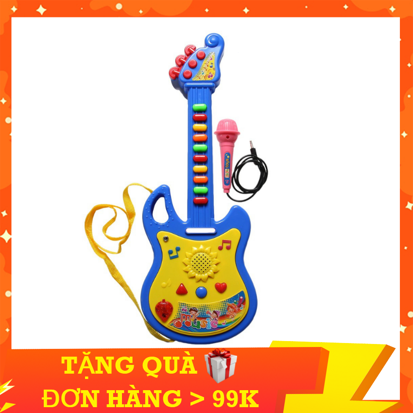 Đồ Chơi Đàn Ghita KINGPOWER Kèm Mic Cho Bé Tập Làm Ca Sĩ, Rèn Luyện Khả Năng Âm Nhạc