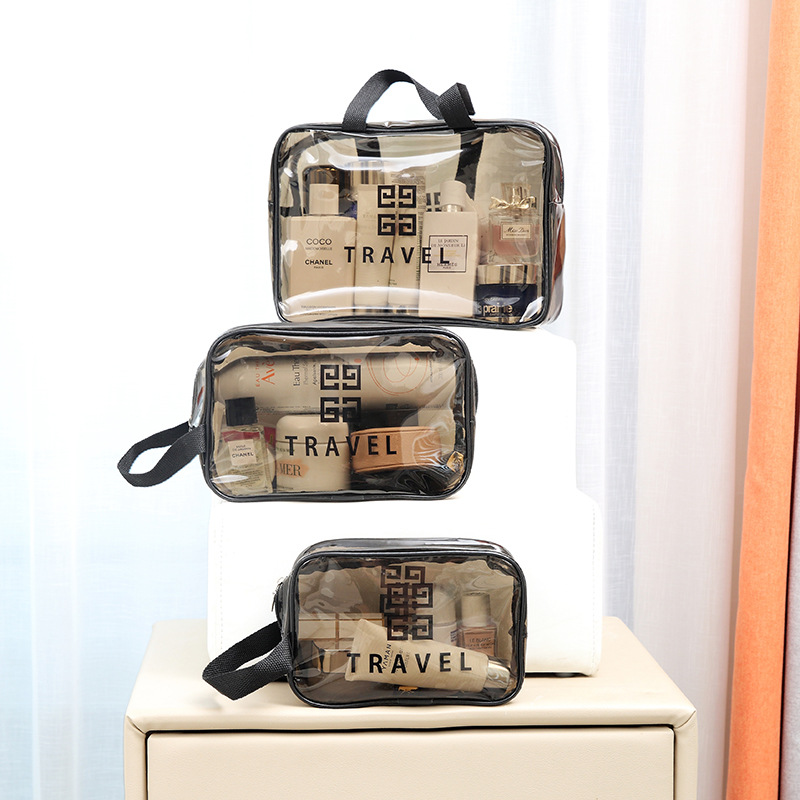 Set 3 túi trong suốt đựng đồ mỹ phẩm du lịch thời trang