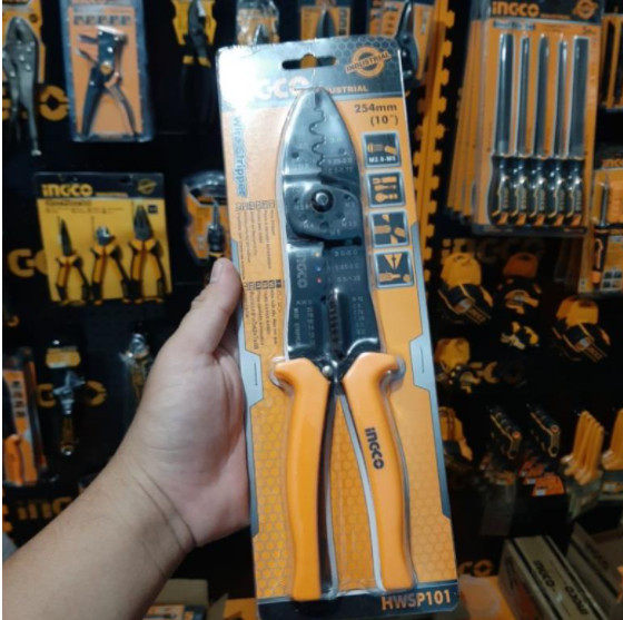 Kềm tuốt dây điện mỏ quạ 10"/250mm ingco hwsp101