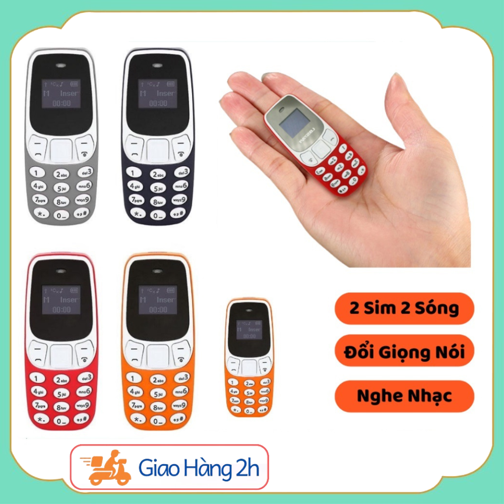 Điện thoại mini siêu nhỏ 3310 l8star - điện thoại 2 sim 2 sóng - nghe nhạc mp3 , pin cực trâu - bảo hành 12 tháng