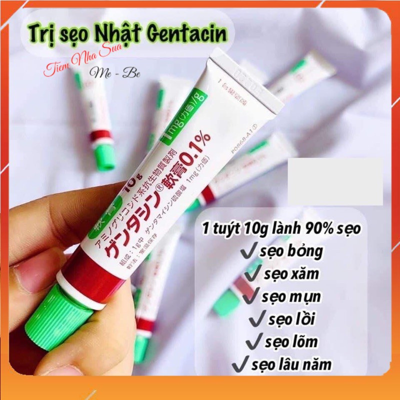 Kem bôi sẹo Gentacin Ointment 0,1% Nhật Bản 10gr giúp làm mờ sẹo, cải thiện sẹo lâu năm, sẹo lồi, sẹo do mụn, sẹo do phẫu thuật...