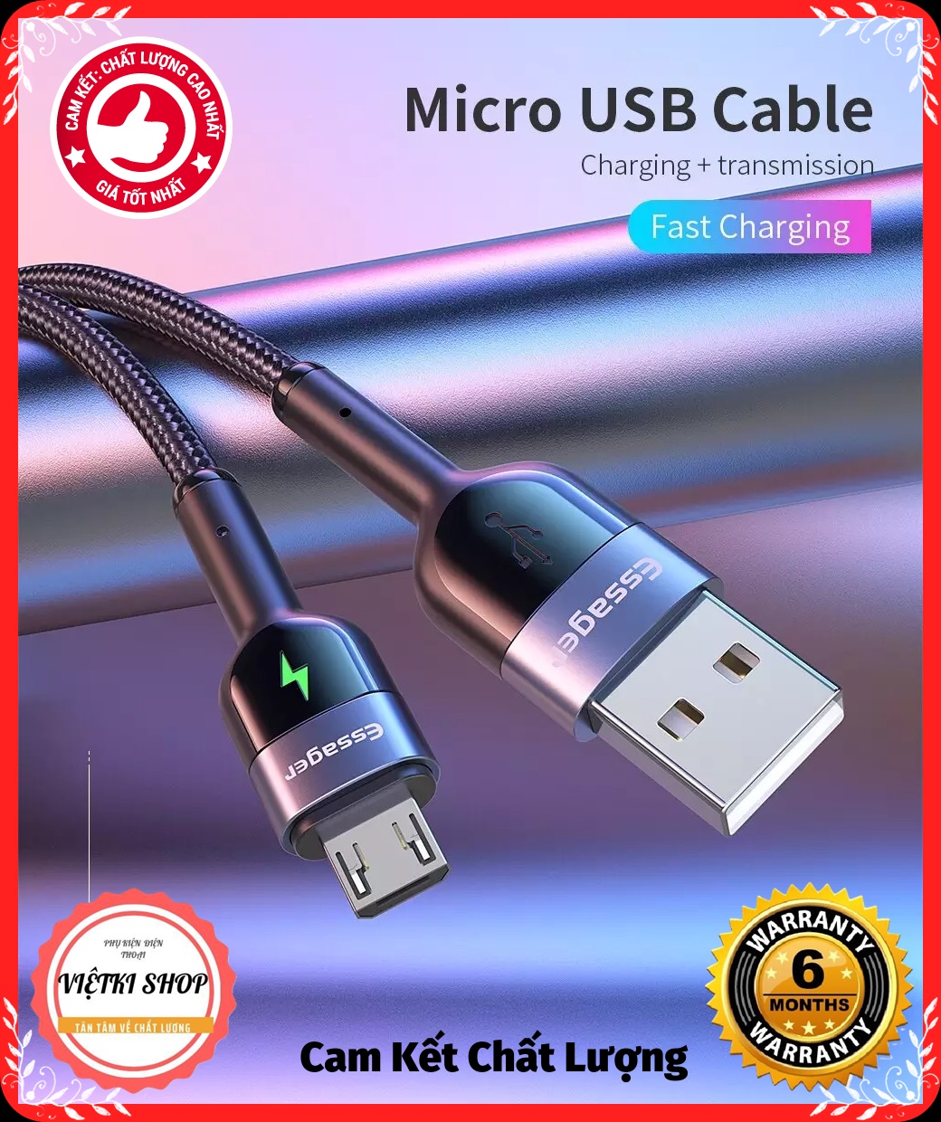 (Ngon Bổ Rẻ) Cáp Sạc 3A Micro USB Dành Cho Điện Thoại Android