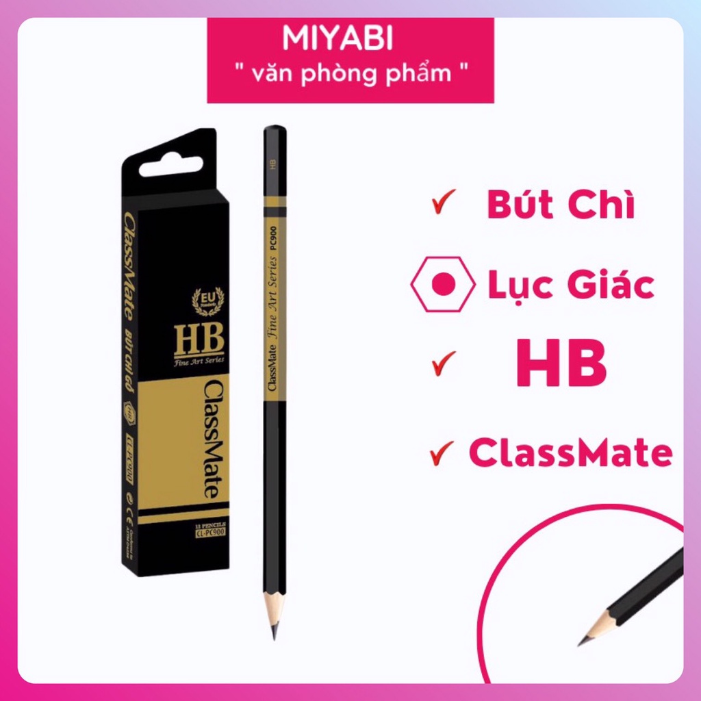 Bút chì gỗ classmate 2b có tẩy Pc900