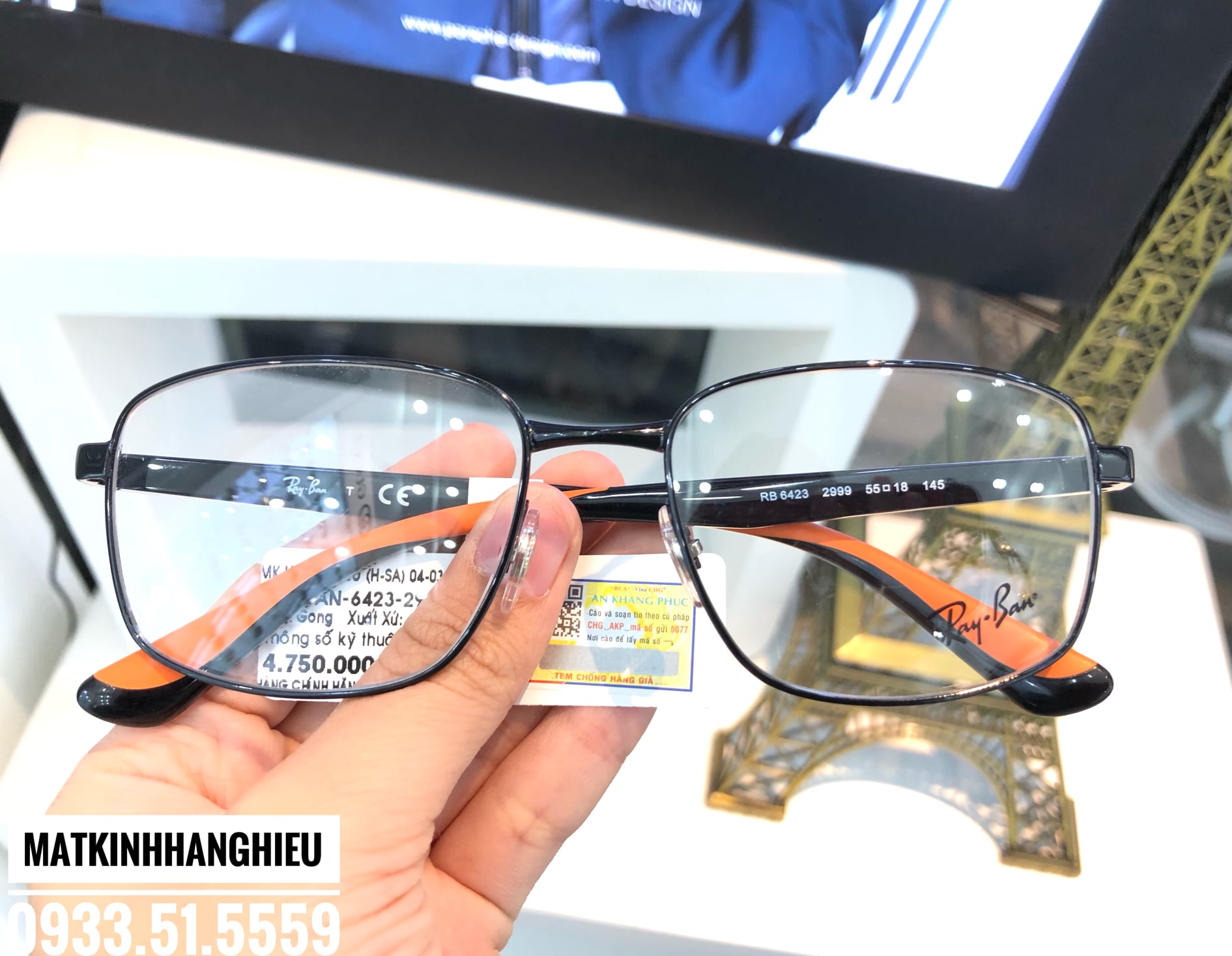 Gọng kính cận thời trang chính hãng RayBan RB6423