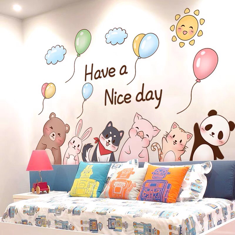 Decal dán tường 6 thú