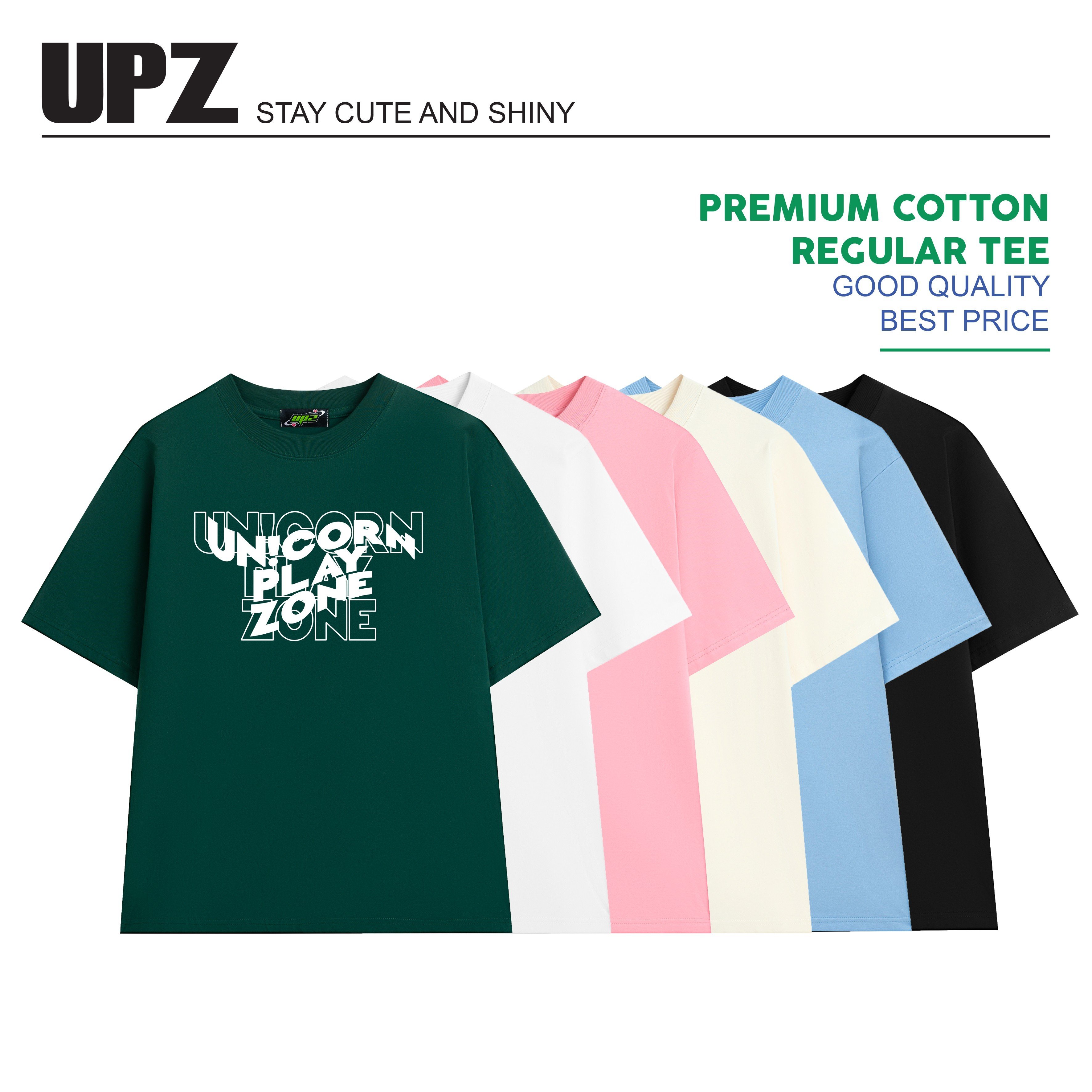 Upz áo thun in unicorn play zone hiệu ứng warp