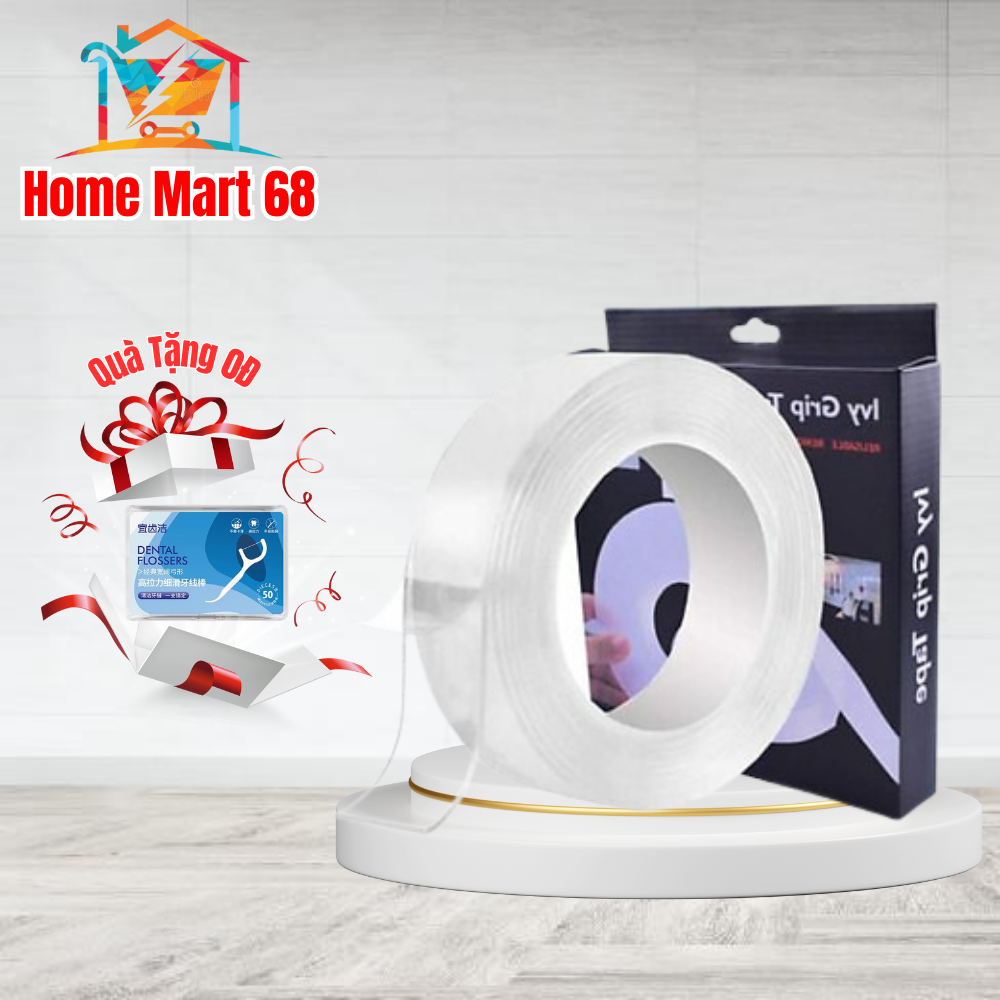 Băng keo siêu dính ma thuật nano 2 mặt trong suốt - dán trên mọi bề mặt, mọi chất liệu