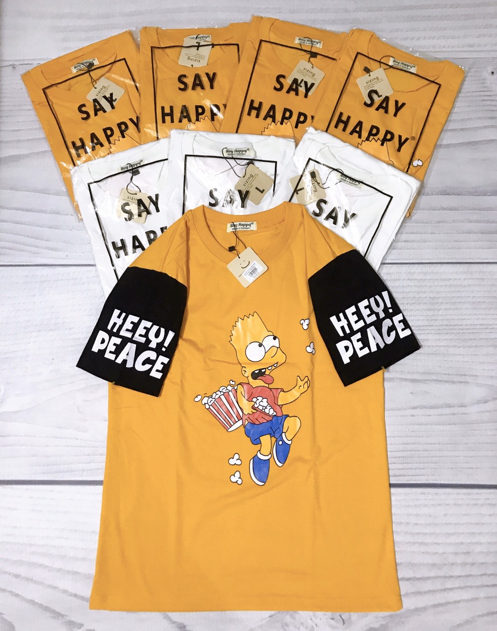 Áo thun nữ, Áo thun tay ngắn, Áo thun from rộng Say Happy Mẫu Chú Hề Hàng Chuẩn Vải Mịn