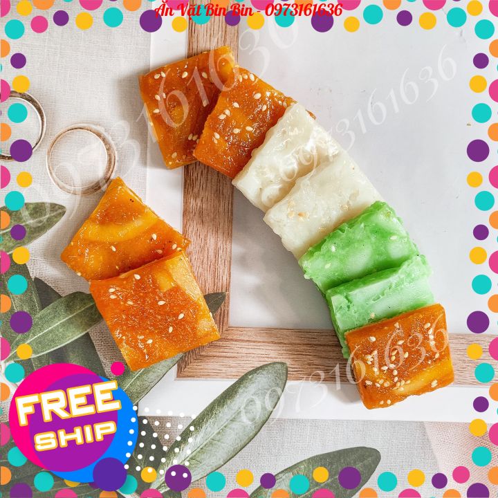 Kẹo xoài dừa non chua ngọt mix kẹo dừa non miếng xanh/trắng sữa - đồ ăn vặt - Đặc Sản Bến Tre