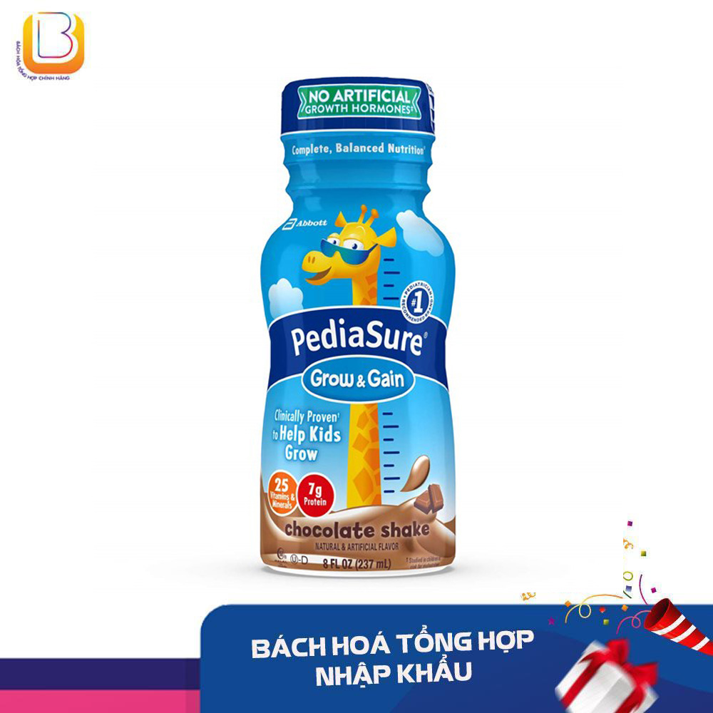 Thùng 24 sữa nước pediasure grow & gain hương socola mỹ 237ml