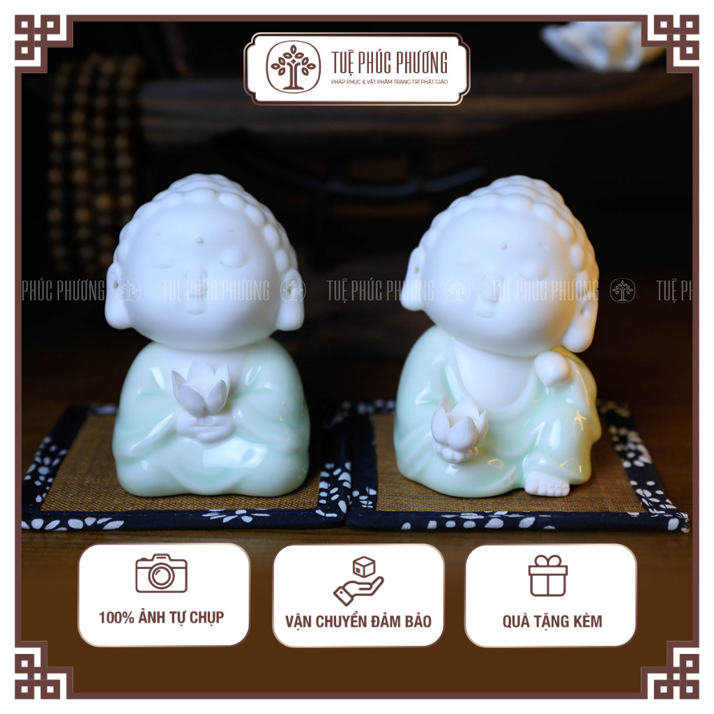 Tượng Phật Như Lai Vô Ưu Gốm Mini (Không kèm kệ)