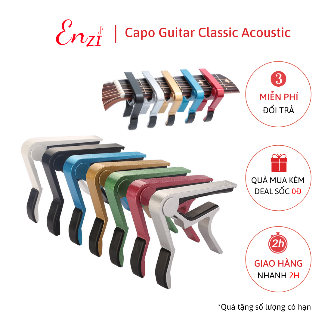 Kẹp capo guitar classic acoustic đàn ukulele Enzi lên tông hạ tông dùng cho mọi loại đàn ghita