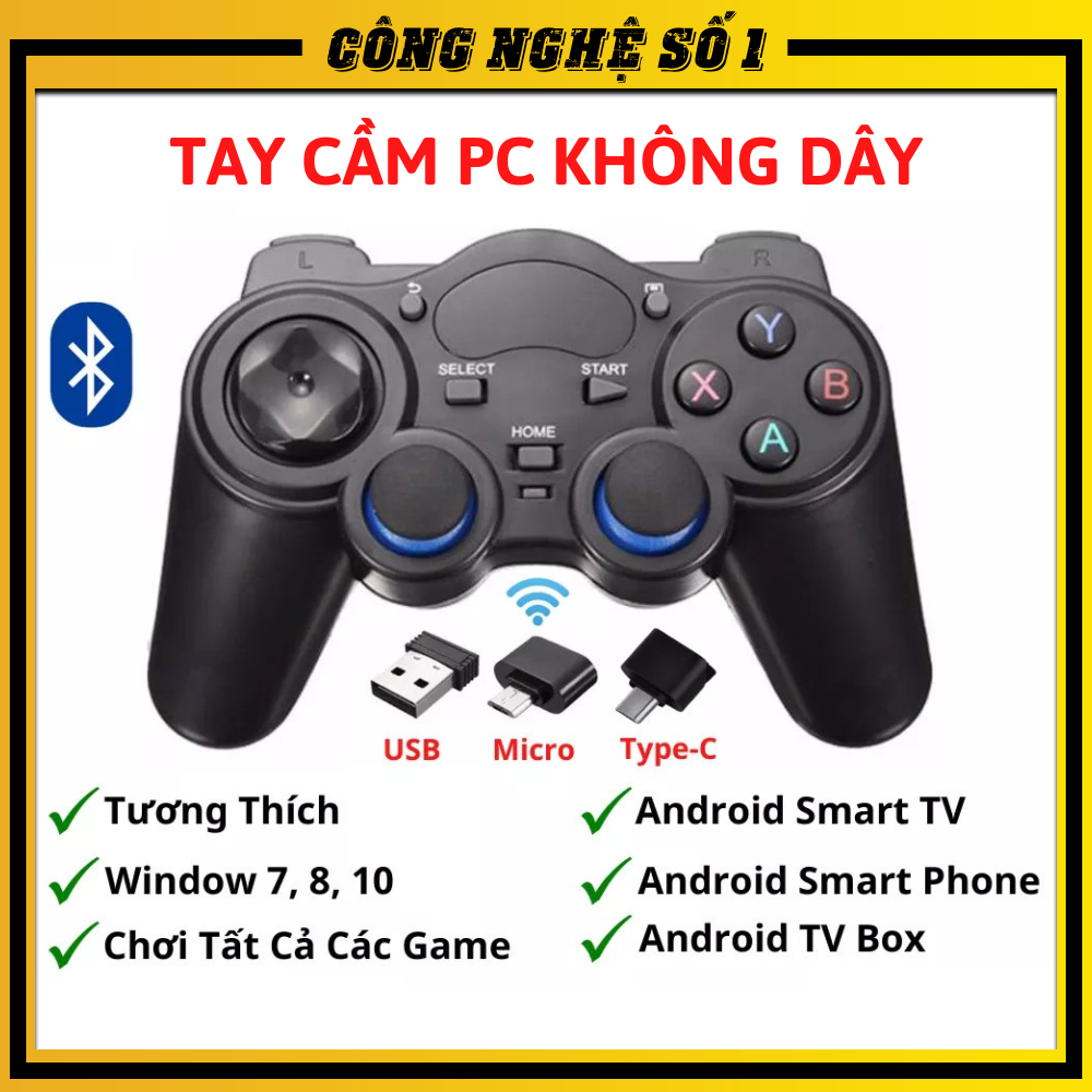 [BẢO HÀNH 12 THÁNG] Tay Cầm Chơi Game Không Dây USB 2.4G , Tay Cầm Tương Thích Nhiều Thiết Bị , Tay Cầm Chơi Game PC , Tay Cầm Chơi Game Android , Tay Cầm Chơi Game TV Android Box , Tay Cầm Chơi Game PS3