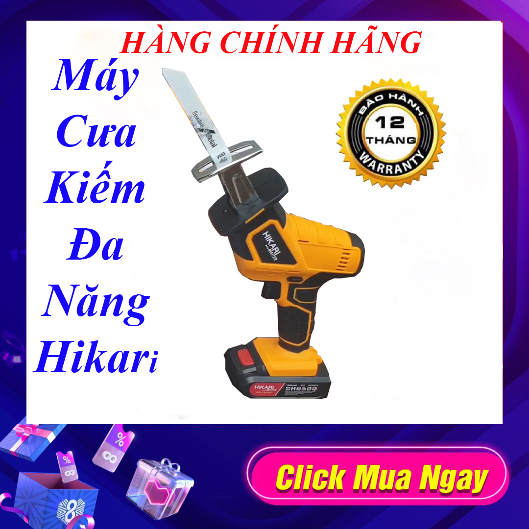 Máy cưa kiếm đa năng dùng pin hikari, hàng chính hãng dùng pin 21v 2 pin- máy cưa đa năng thái lan bảo hành 12 tháng- 1 đổi 1 trong 30 ngày