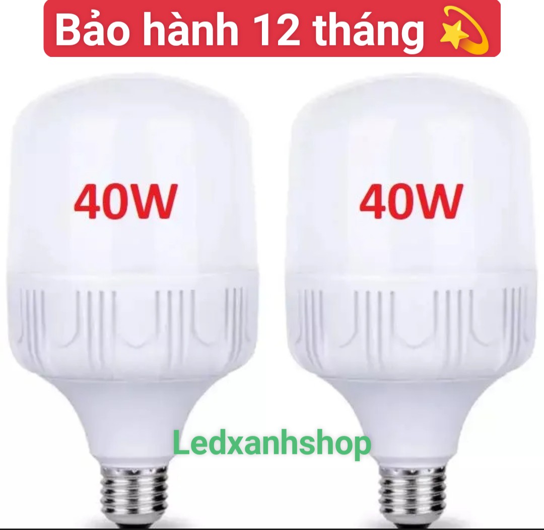Bộ 2 bóng đèn led 40W - Siêu sáng (trắng)-Tiết kiệm điện-Đuôi E27-Bảo hành 12 tháng